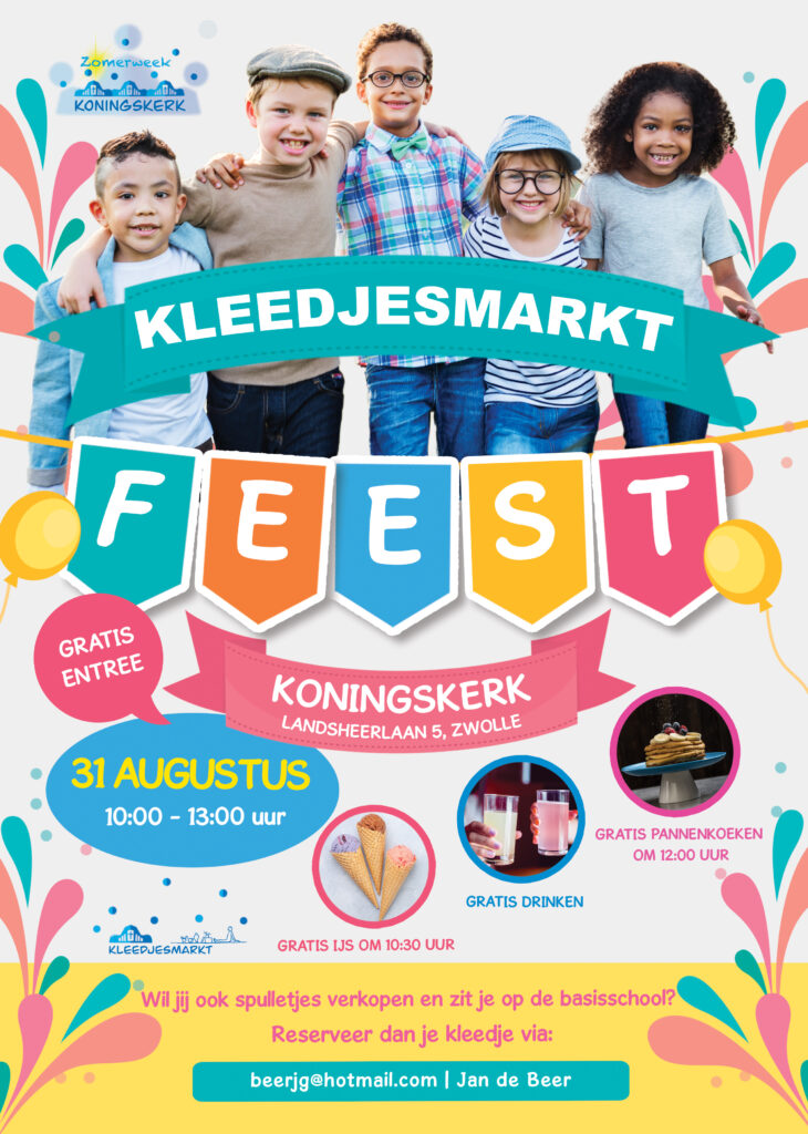 Poster kleedjesmarkt Koningskerk 2024